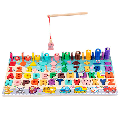Wooden Toys Baby Cognitive Number Letter Shape Boys