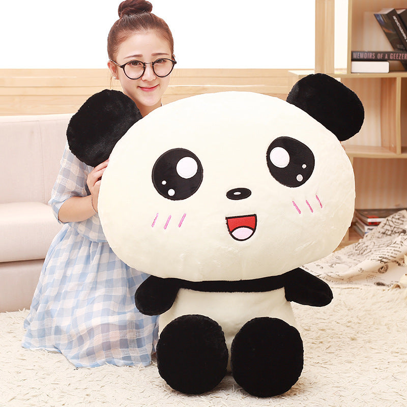 70cm Kawaii Big Head Panda Plush Toys Stuffed Soft Animal Pillow