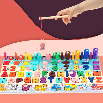 Wooden Toys Baby Cognitive Number Letter Shape Boys
