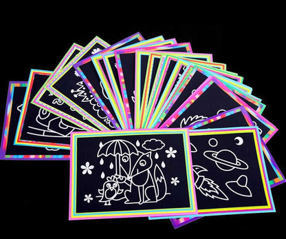 10 Pcs 13x 9.8cm Scratch Art Paper Magic Painting Paper