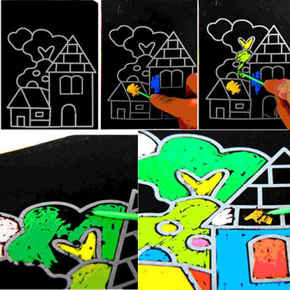 10 Pcs 13x 9.8cm Scratch Art Paper Magic Painting Paper