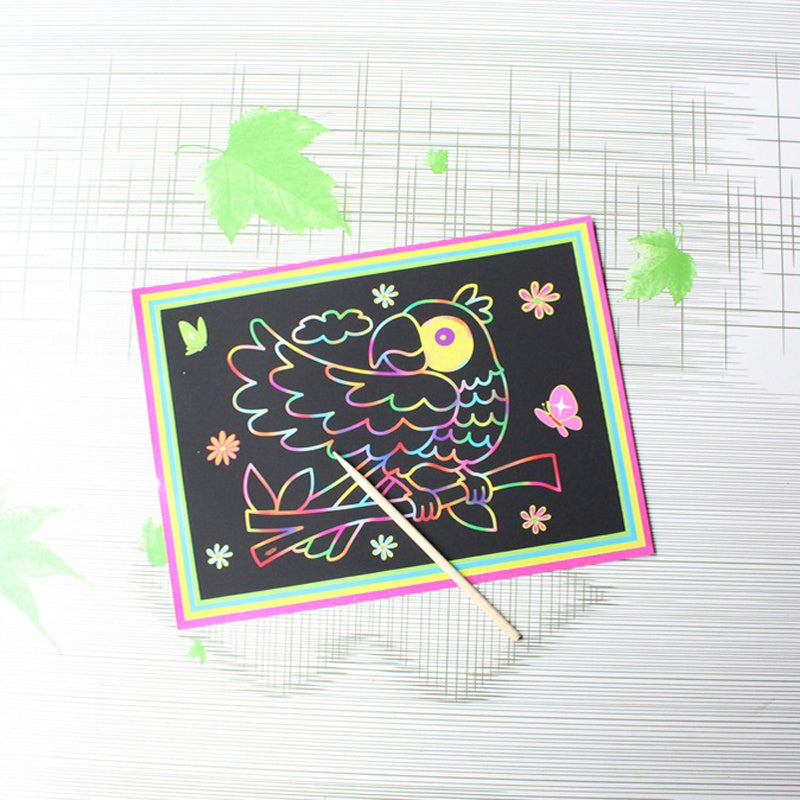 10 Pcs 13x 9.8cm Scratch Art Paper Magic Painting Paper