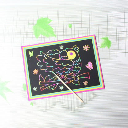 10 Pcs 13x 9.8cm Scratch Art Paper Magic Painting Paper